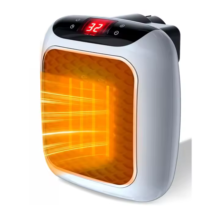 ZLY Calefactor Eléctrico 800W de pared Calentador inteligente portátil de 400W/800W, con termostato y temporizador ajustables, protección contra sobrecalentamiento, visualización LED Marc - 1