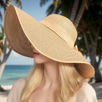 Sombrero De Paja Para Mujer Con Gran Alero De Verano Protección Solar Moda Y Versatilidad Con Lazo Hebillilla Sombrero De Playa - details 0