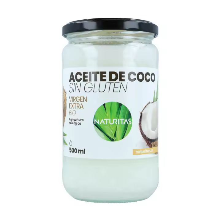 Aceite de Coco Bio Sin Gluten 500 ml NATURITAS  Nutritivo e Hidratante  Ideal para cocinar  Aceite de coco virgen extra - 1