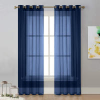 Cortina De Ventana Perforada De Color Sólido De Terylene 1PC Antipolvo Decorativa Y Bebida Clásica Para Adornos De Ventanas - details 12