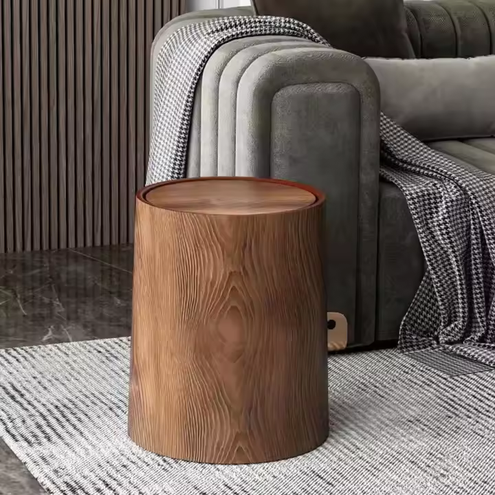 Bandeja De Madera Retro Impermeable Gran Capacidad Para Cocina Y Baño Accesorio Ecológico Para El Hogar Con Cubierta Rodante - 1