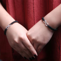 Pareja De Pulseras De Amor Infinito Hechas a Mano Para Hombres Y Mujeres Cadena De Cordón Tejida Con Encanto Joyería De Amistad - details 8