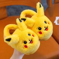 Zapatillas Planas De Peluche Anime Pikachu Para Niños O Niñas Con Suela Suave Antideslizante Y Cálida Para Uso Interior Regalo De Navidad - details 8