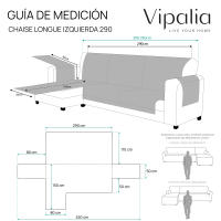 Vipalia - Funda Cubre sofa chaise longue. Funda de sofa Chaise longue acolchado brazo corto o largo. Protector antimanchas ajustable. Modelo Círculos - details 8