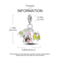 Colgante De Serie Trabajo Y Carrera En Color Plata Para Pulsera Pandora DIY Joyería Para Mujer Zirconia Metálica De Plata - details 62