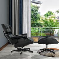 TY311 Classic Recliner Black Armchair Black Cowhide Black Big Head Foot Swivel Deck Chair Lounge Chair Furniture - details 2