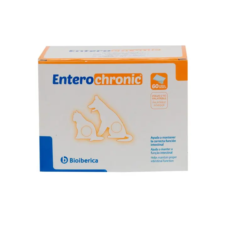 Entero chronic 60 sobres antidiarreico en polvo para perros y gatos BIOIBERICA - 1
