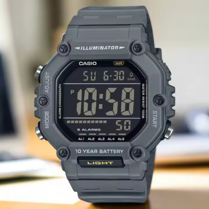 Reloj deportivo hombre Casio  AE-1600H-8b  54,1 × 49,7 × 15,9 mm 10 años batería 100m WR 5 alarmas - 1