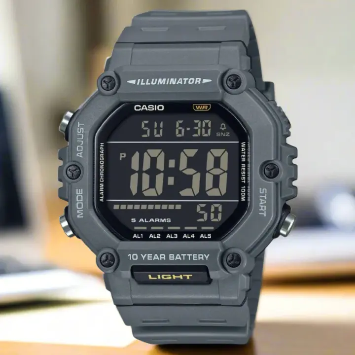 Reloj deportivo hombre Casio  AE-1600H-8b  54,1 × 49,7 × 15,9 mm 10 años batería 100m WR 5 alarmas - 1