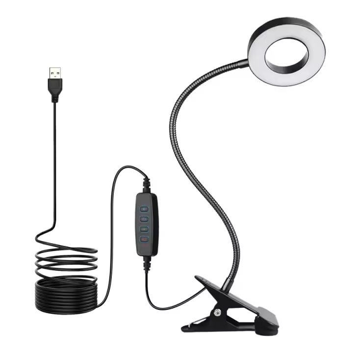 Lámpara De Escritorio LED USB Con Clip Flexible Luz De Libro 3 Colores Ajustables Protección Ocular Para Lectura Dormitorio Oficina Estudio - 1