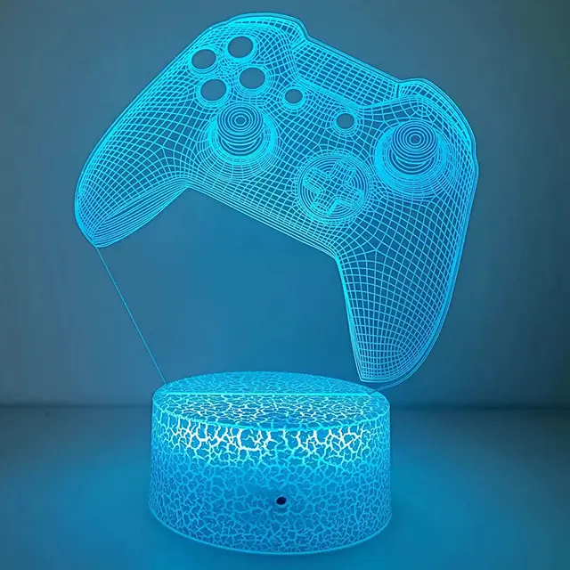 Lámpara De Ilusión 3D Control De Juego Luz Nocturna Para Habitación De Juegos Decoración Para Habitación De Niños Regalos De Navidad Y Cumpleaños Para Niños Y Niñas - 1