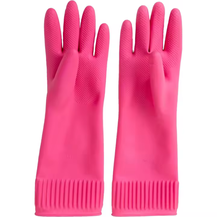 Guantes de goma reutilizables impermeables para limpieza de lavavajillas domésticos, guantes de cocina antideslizantes medianos - 1