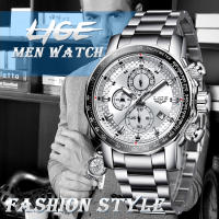 Reloj De Hombre LIGE Lujo Acero Inoxidable Deportivo Militar Resistente Al Agua Grande Cuarzo Reloj De Pulsera Moda Casual Con Segundero Luz Táctica Resistente Al Choque Manos Luminosas Fecha Completa - details 7