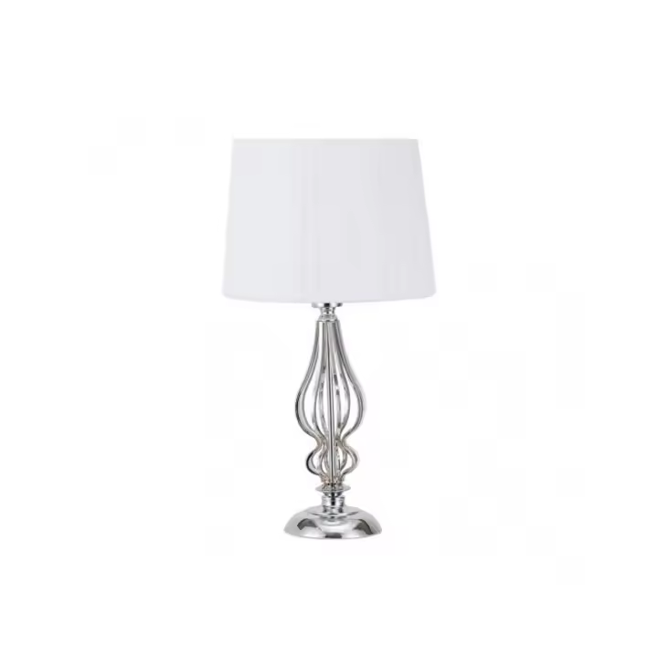 Fabrilamp - Sobremesa Cebrano 1xe27 Cromo C/pant Blanca 30x30x55 Cm - 1