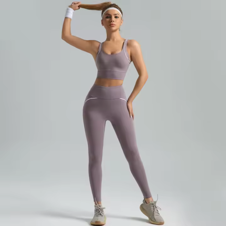 Traje de yoga Delgado Como Hilo, traje Deportivo de alta intensidad, ropa de yoga transpirable de Alta elasticidad - 1