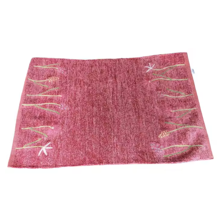 Futonia Alfombra Scool Granate 60x90 Algodón Diseño árboles Multicolor - 1