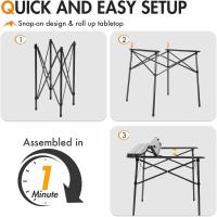 Mesa de Camping Plegable de Aluminio Mesa Cuadrada Roll Up Top 4 Personas Mesa de jardín compacta con Bolsa de Transporte para Picnic Campamento Backyard Barbacoa Plateado - details 2