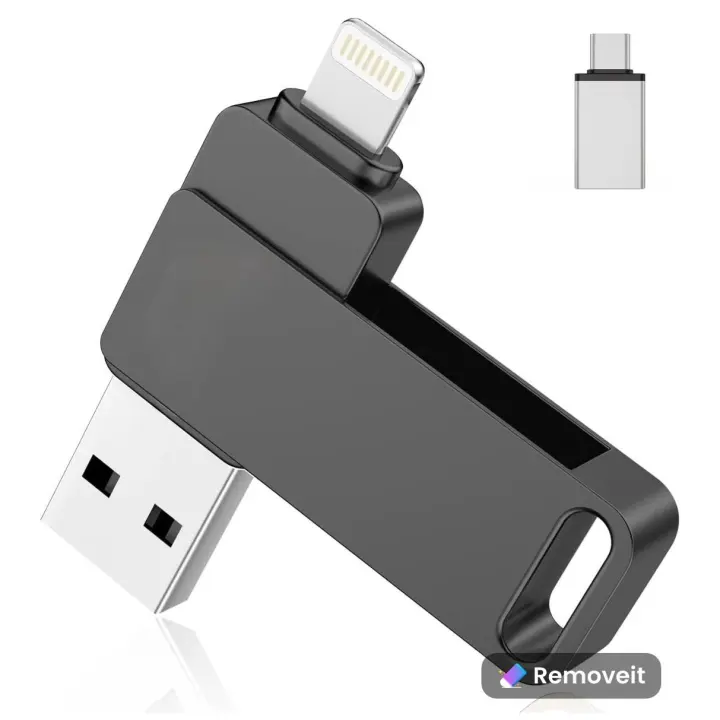 Pendrive 256gb para iPhone Apple Autorización,Vackiit Pen Drive LightningTipo C Memoria USB 3.0 Externa Photo Stick para iPhone iPad Mac iOS Android Teléfono PC con MFI Lightning,USB 3.0,USB C 3 in 1 - 1