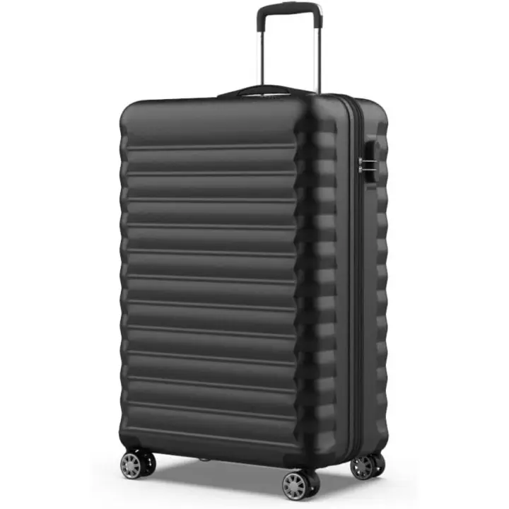 Maleta de Viaje Grande 25Kg Upfly 28' ABS (75x49x29cm) con Cierre de Combinación y 4 Ruedas Dobles 360 | Resistente | Ligera | Interior Compartimentado | Negro - 1