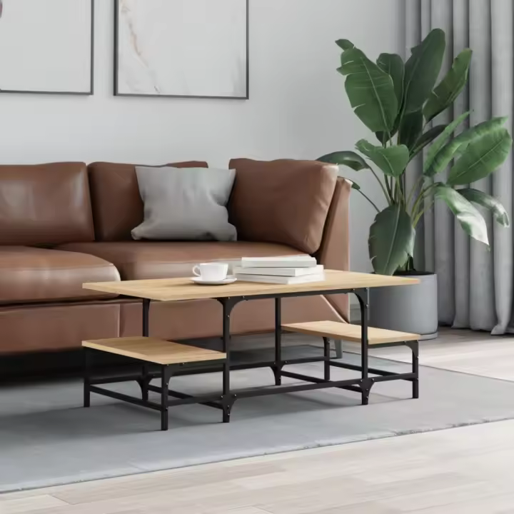 vidaXL Mesa de centro madera de ingeniería roble Sonoma 100x50,5x40 cm - 1
