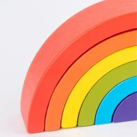 Bloques De Construcción Arcoíris De Madera Para Niños Juguete Educativo De Asamblea Musical Conciencia De Colores Decoración - details 6