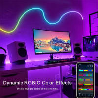 Tira De Luz LED Neón 10M/32.8ft RGBIC WiFi Flexible Con Soporte Para Alexa Y Alexa Pantalla Compatible Con Alexa Control Remoto Inalámbrico Para Decoración De Hogar - details 14
