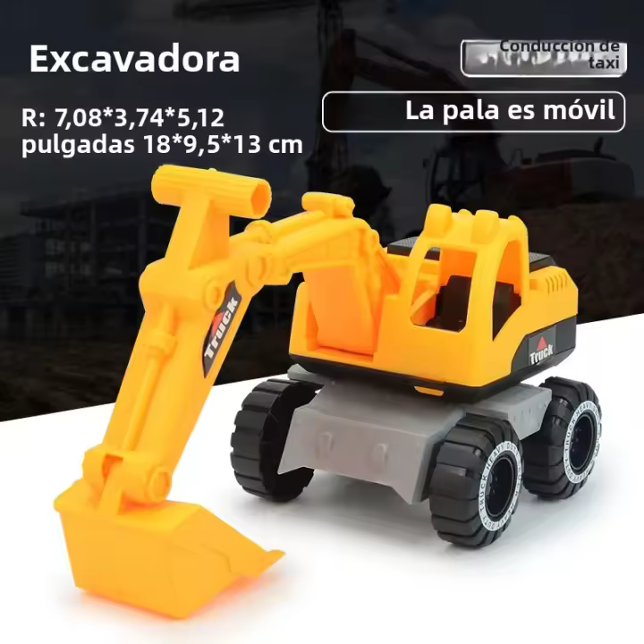 Juego De Juguetes De Vehículos De Ingeniería Escala Excavadora Y Camión Grúa Modelo Para Niños Educativo Y De Colección - 1