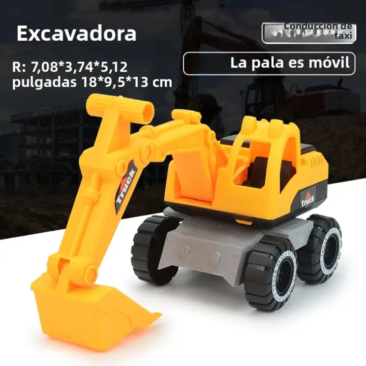 Juego De Juguetes De Vehículos De Ingeniería Escala Excavadora Y Camión Grúa Modelo Para Niños Educativo Y De Colección - 1