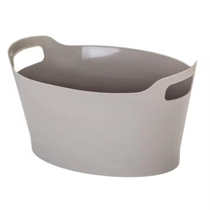 VIGAR® - Cesto Oval 3,5L Gris Oscuro - Diseño Elegante - Resistente Y Duradero - Perfecto Para Almacenar Objetos Pequeños - Fácil De Limpiar - Ideal Para Cualquier Espacio - Cesta Rectangular Resistente y Duradera - Fabricado en España - 1