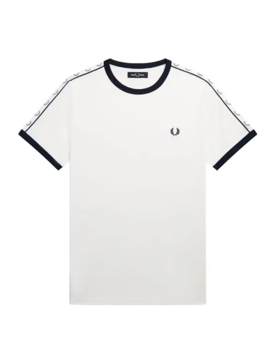 Camiseta  Fred Perry Ringer Hombre Blanco - 1