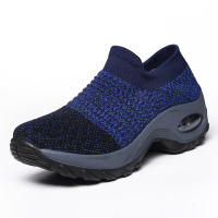 Calcetines Deportivos Casuales Para Mujer Zapatillas De Moda Con Suela Gruesa Y Almohadilla De Aire Tacón Inclinado Zapatos De Rock - details 7