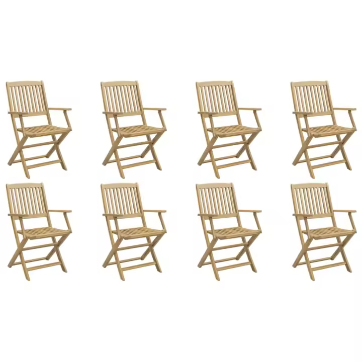 Sillas Jardín de Madera maciza 8 UDS Acacia 54,5x58x90cm - 1