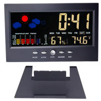 Estación Meteorológica Digital Multifuncional Con Termómetro Higrómetro Temperatura Humedad Reloj Alarma Calendario Predicción Del Clima Colorido Para Interior - details 6