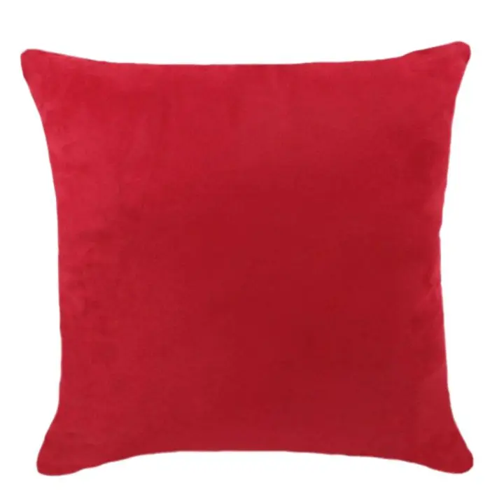 Color sólido terciopelo Suede almohada Sham Throw almohada Red-60x60cm - 1