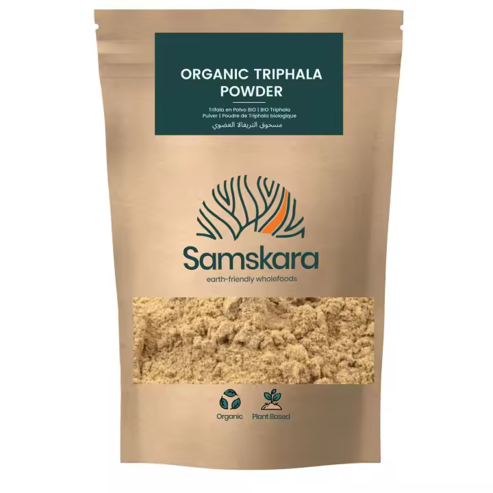 POLVO DE TRIPHALA  BIO Orgánico  Digestivo a base de hierbas para la acidez, vitamina C, sistemas de defensa, combate los antojos, regulador del estado de ánimo y antioxidantes  (100 gr X 1 pack) - 1
