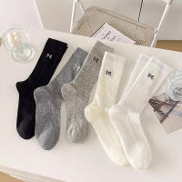 Calcetines Largos Finos Y Respirables Para Mujer Y Niñas En Color Sólido Japoneses Estilo Casual Para Primavera Y Verano - details 1