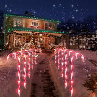 2 Set Luz Solar De Navidad En Forma De Palillo De Moler Con Palos Para Decoración De Jardín Patio Camino Exterior IP68 Impermeable - details 2
