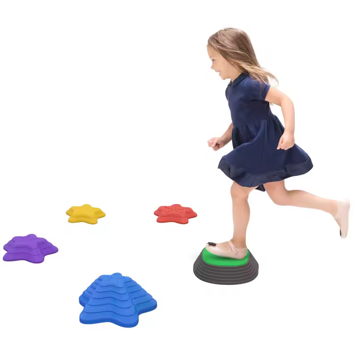 ZONEKIZ Piedras de río, 5 piezas. Piedras de equilibrio para niños, piedras apilables, juego de equilibrio antideslizante, los escalones pueden soportar hasta 80 kg, para interiores y exteriores - 1