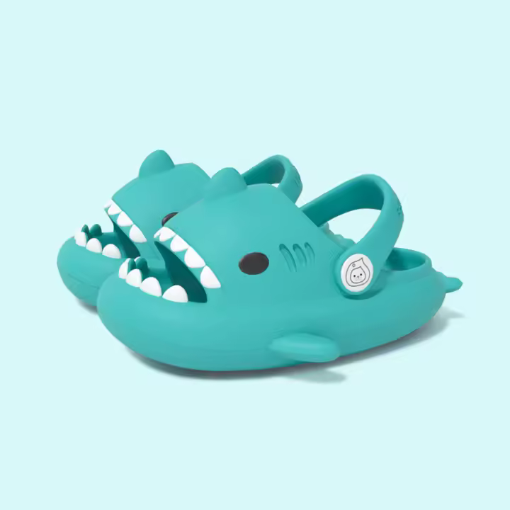 Mov Gran oferta de zapatos con correa de tiburón para niños y niñas, lindas sandalias antideslizantes con dibujos animados para bebés. - 1