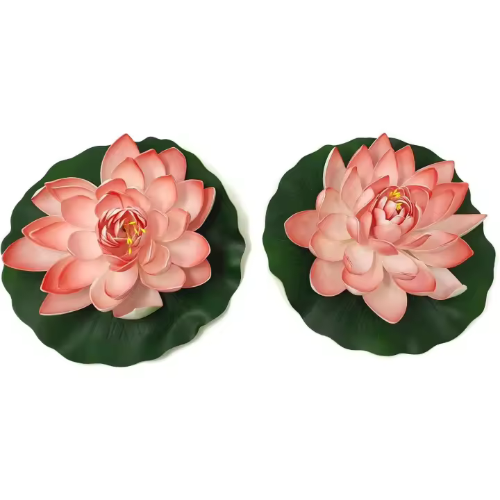 Flores de espuma flotantes De Lotto de 18 cm para estanques, Bodas, Piscinas y decoración de Jardín (Juego de 2) (Pink) - 1
