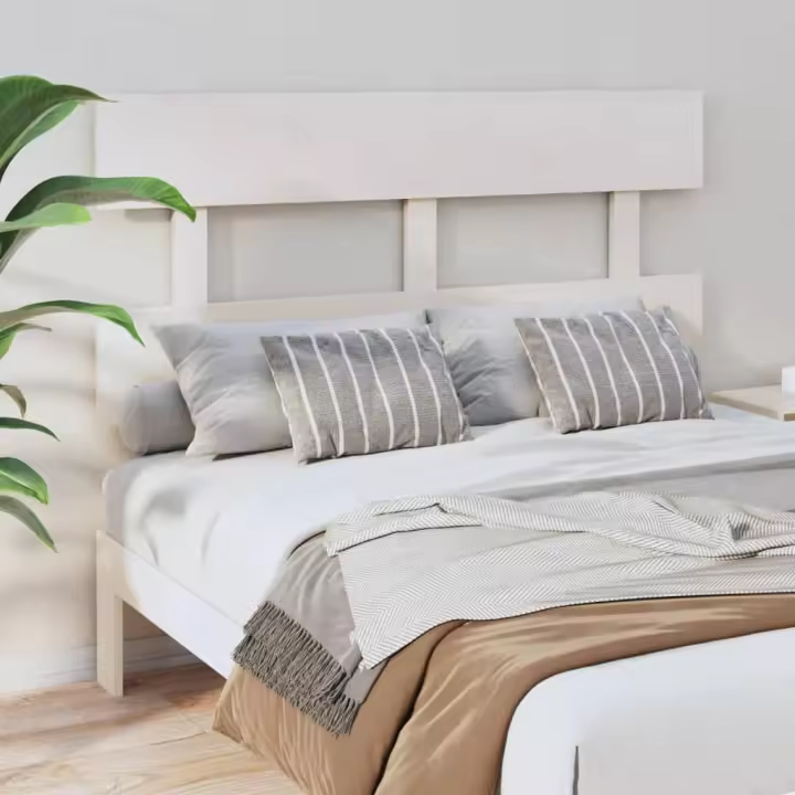 Cabecero de cama madera maciza de pino blanco 124x3x81 cm - 1