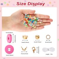 Kit De 4800 Piezas De Cuentas De Arcilla Para Hacer Pulseras 48 Colores Planas Y Redondas Para Kit De Joyería Para Niñas 8-12 Preppy Regalo - details 4