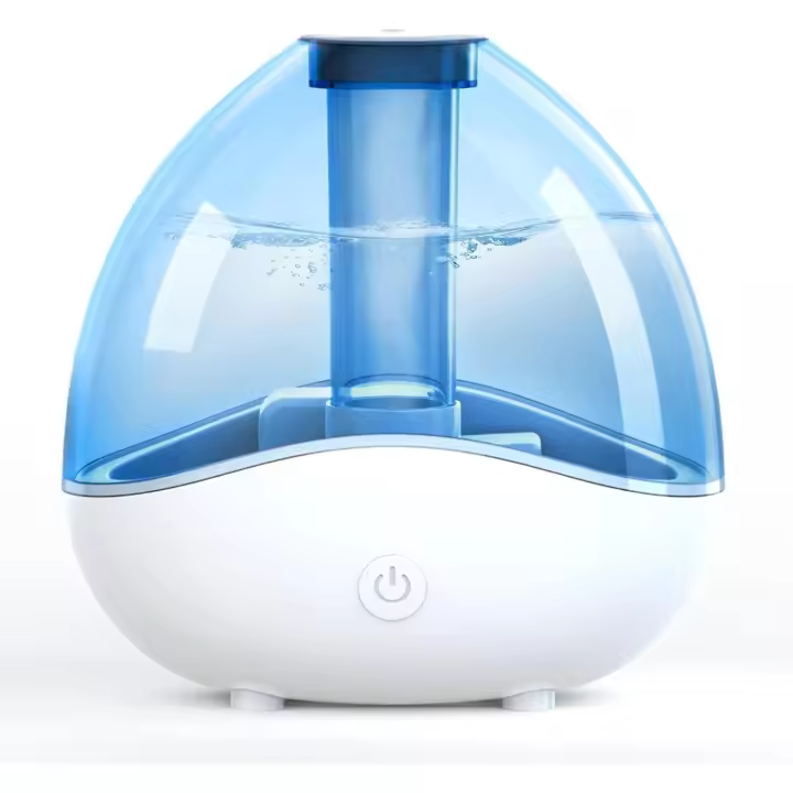 Ultrasonic Cool Mist Humidifier, Quiet Air Humidifiers for Bedroom, Desk Humidifiers with Removable 1.5L Water Tank & Night Light for Baby Nursery and Plants, Up To 24 Hours- Blue - 1