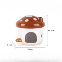 Tazón De Alimentos Para Hamster De Cerámica Con Estilo De Bosque De Hongos Fantasía Casa De Cerámica Para Mascotas Suministros De Paisajismo Para Oso Dorado Evacuación De Calor En Verano - details 6