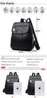 Mochila Vintage de cuero suave para mujer, bolso de hombro femenino, bolso de viaje informal, mochila escolar, 5 colores - details 1