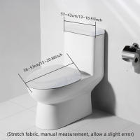 Juego De 2 Cubiertas De Tanque De Inodoro En Veludo Cómodo Accesorio De Baño Universal Tapete De Almohadilla Para Inodoro Material De Algodón Linter - details 0