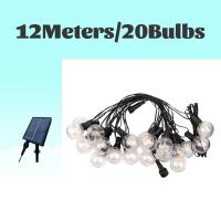 Guirnalda Solar Exterior G40 40LEDs Impermeable Para Bodas Y Fiestas Decoración De Jardín Cumpleaños Iluminación De Atrio Patio Té - details 7