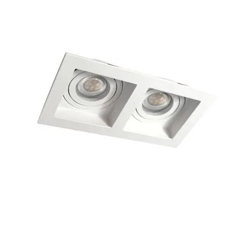 CRISTAL RECORD Aro Empotrable Akrah Rectangular Dos Luces Blanco 18x10cm - Iluminación Moderna - 1