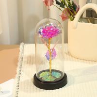 Regalo De San Valentín Para Novia Rosa LED Eterna En Cubierta De Vidrio Favor De Boda Para Madre Cumpleaños Decoración De Oficina - details 11