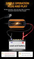 Cargador De Batería De Coche 12V 2A Inteligente Automático Mantenedor De Batería Para Motocicleta Con Pantalla LCD Para Baterías Ácidas Secas Y Líquidas - details 8